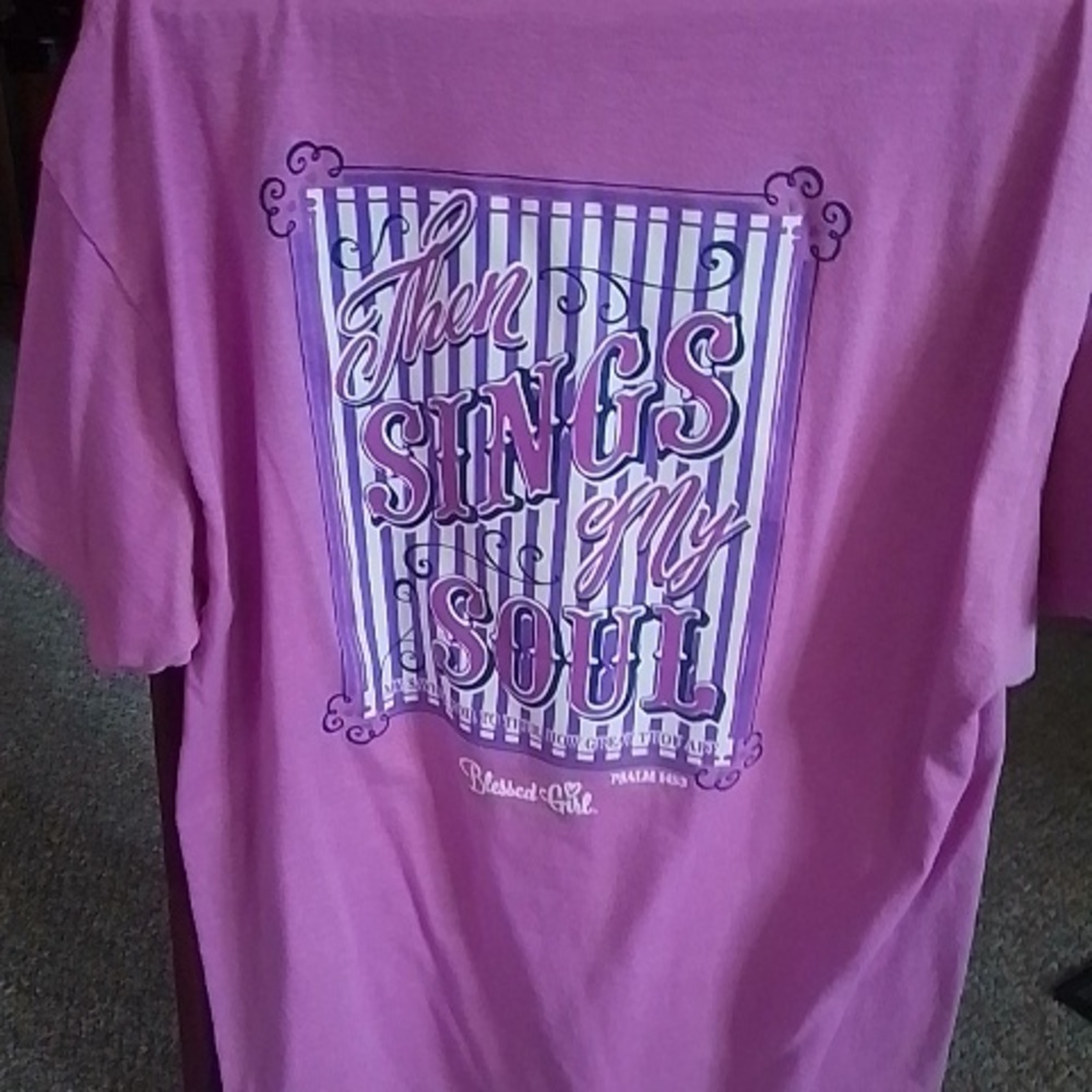 NWOT-BLESSED GIRLS-T SHIRT-XL-THEN SINGS MY SOUL
